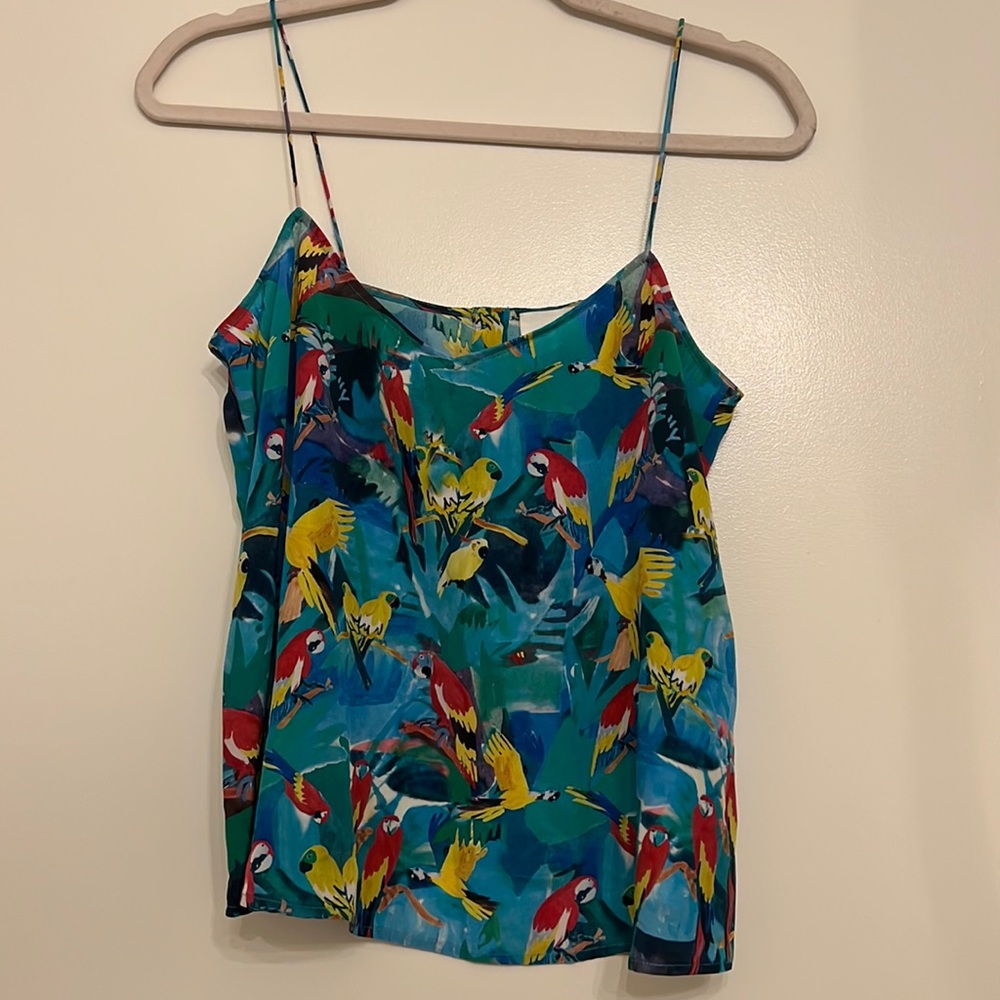 Sezane G Kero Silk Parrot Tank Top 38